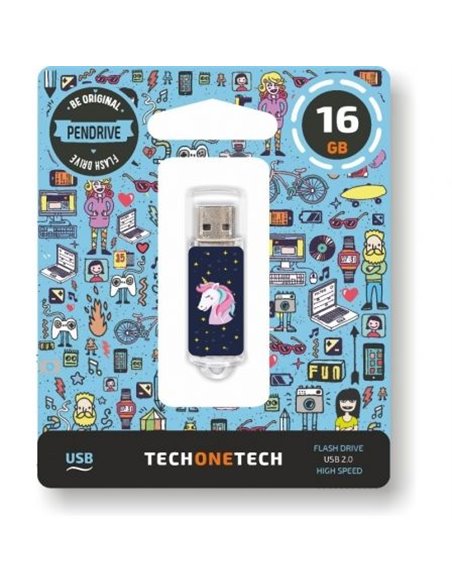 Pendrive 16gb tech one tech unicornio dream usb 2.0