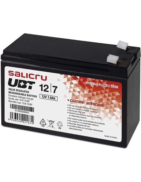 Batería salicru ubt 12/7 v2 compatible con sai salicru según especificaciones