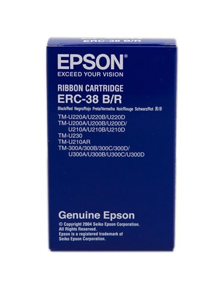 Cinta nylon epson erc-38/ negro/ rojo