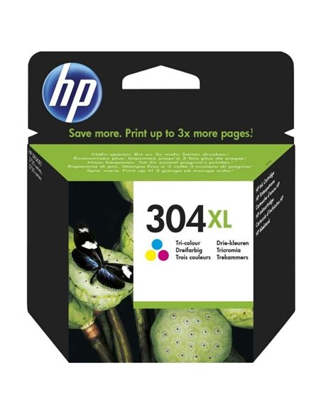 Cartucho de tinta original hp nº304 xl alta capacidad/ tricolor