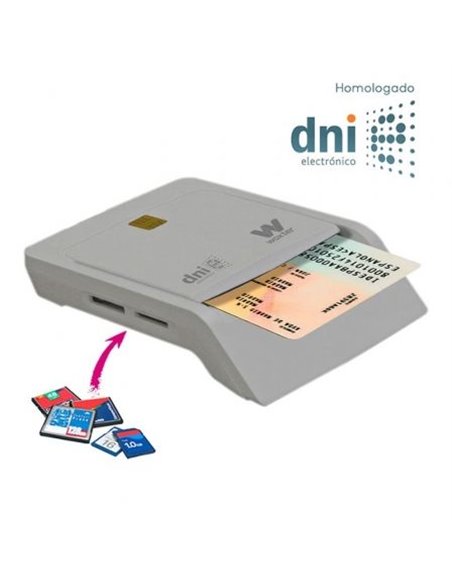 Lector de dni y tarjetas woxter pe26-147/ blanco/ usb 2.0