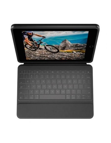 Funda con teclado logitech rugged folio para tablets apple ipad 7ª y 8ª generación 10.2'/ negro