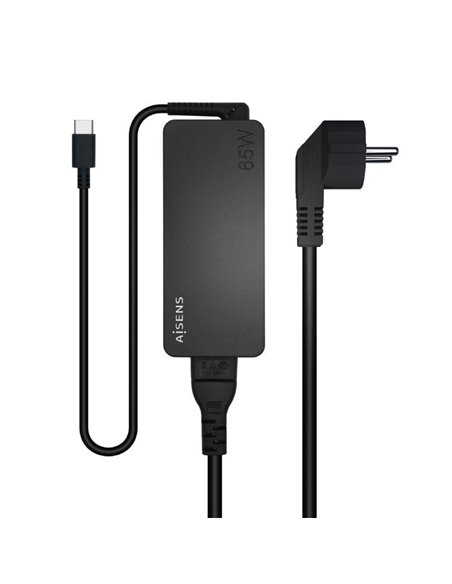 Cargador de portátil aisens asch-1pd65d-bk/ 1xusb tipo-c/ 65w