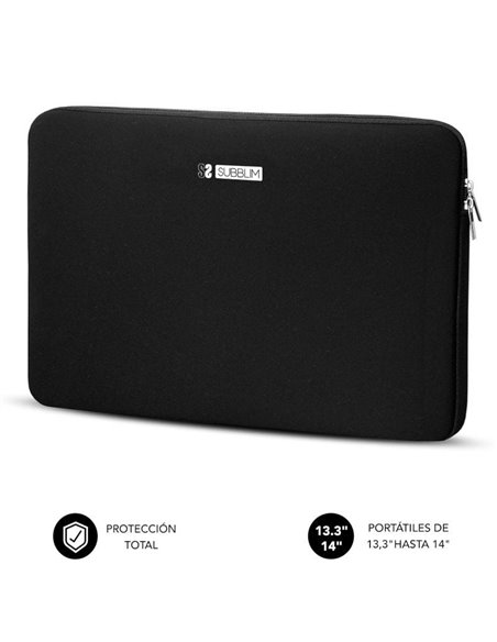 Funda subblim business laptop sleeve neoprene para portátiles 13.3'-14'/ negra