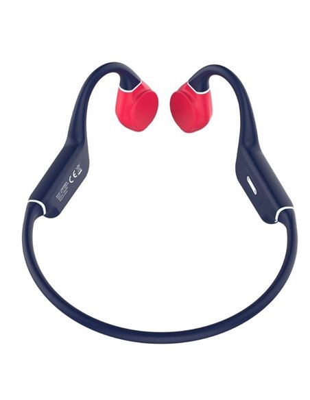 Auriculares inalámbricos deportivos de conducción ósea leotec osea kuri/ con micrófono/ bluetooth/ azules y rojos