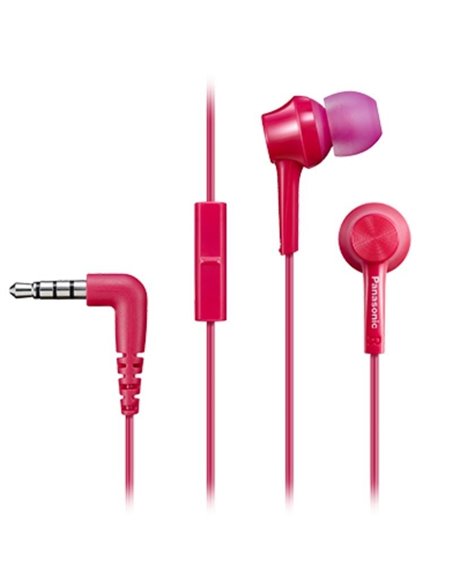 Auriculares intrauditivos panasonic rp-tcm105/ con micrófono/ jack 3.5/ rosas