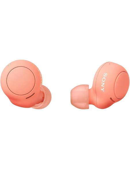 Auriculares bluetooth sony wf-c500 con estuche de carga/ autonomía 5h/ naranjas