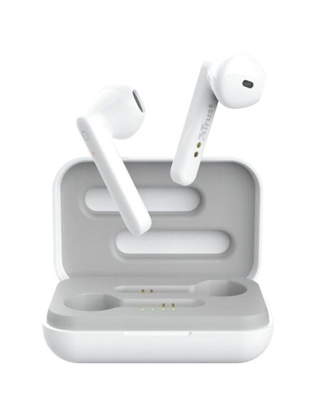 Auriculares bluetooth trust primo touch con estuche de carga/ autonomía 4h/ blancos