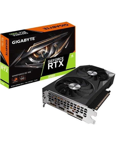 Tarjeta gráfica gigabyte geforce rtx 3060 windforce oc 12g/ 12gb gddr6/ lhr