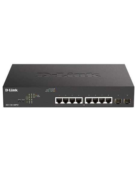 Switch d-link dgs-1100-10mpv2 10 puertos/ rj-45 gigabit 10/100/1000 poe/ sfp