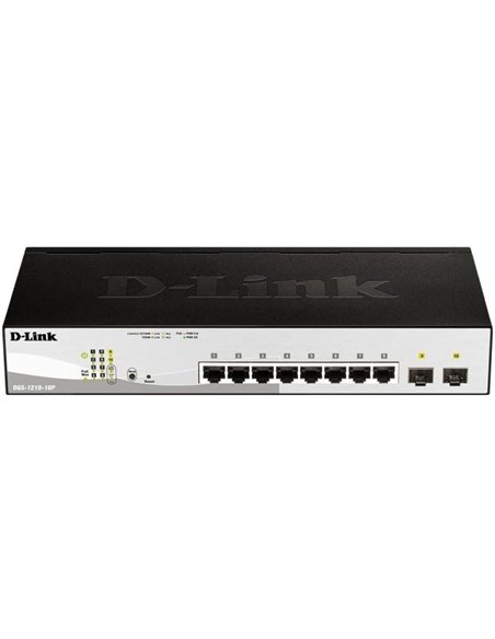 Switch d-link dgs-1210-10p 10 puertos/ rj-45 gigabit 10/100/1000 poe/ sfp