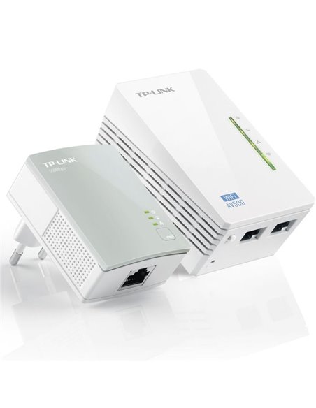 Adaptador powerline tp-link wpa4220kit 500mbps/ alcance 300m/ pack de 2