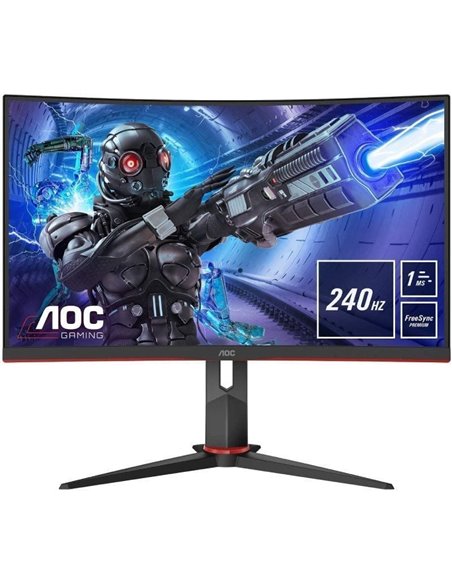 Monitor gaming curvo aoc c32g2ze 31.5'/ full hd/ 1ms/ 240hz/ va/ negro