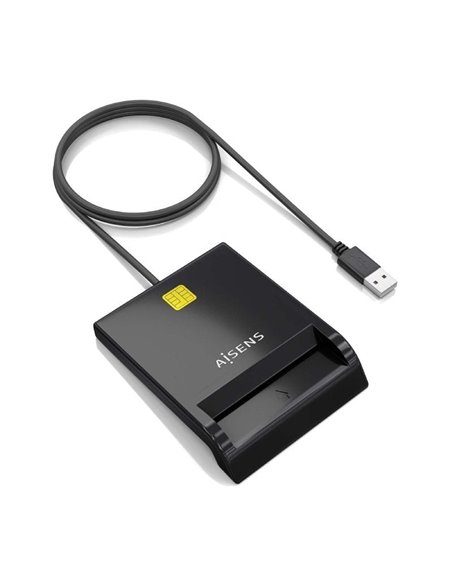 Lector de dni y tarjetas aisens ascr-sn06-bk/ negro