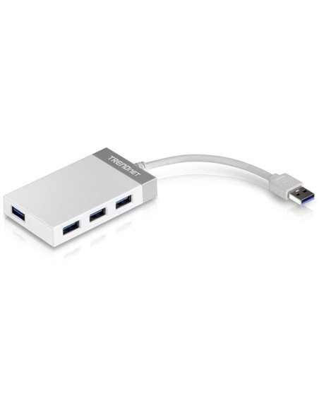 Hub usb 3.0 trendnet tu3-h4e/ 4xusb/ blanco y gris