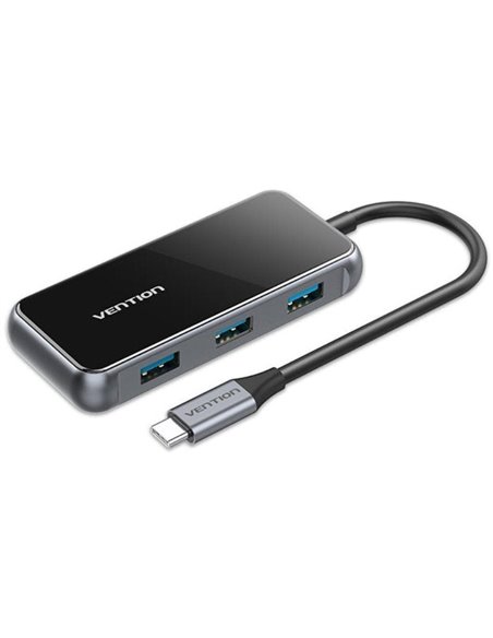 Hub usb tipo-c vention tfdhb/ 4xusb/ 1xusb tipo-c pd/ gris