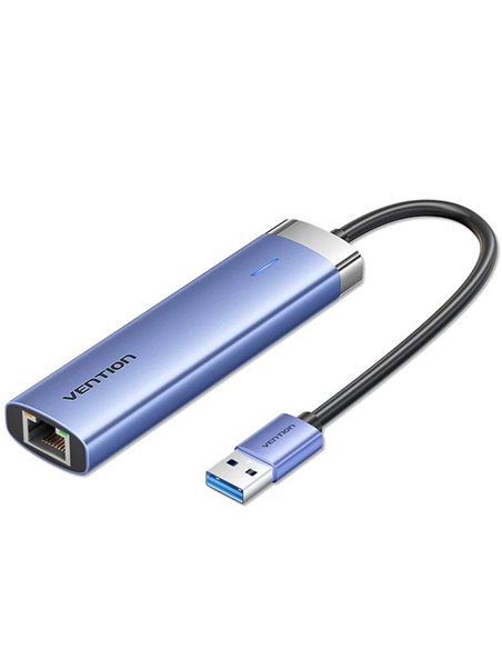 Hub usb 3.0 vention tgfsb/ 3xusb/ 1xrj45/ 1xusb tipo-c pd
