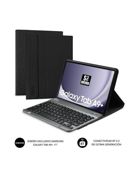 Funda con teclado subblim keytab pro bt para tablets samsung galaxy a9+/ negra