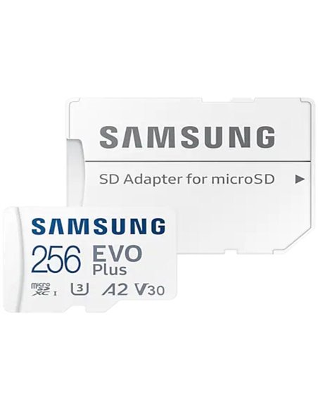 Tarjeta de memoria samsung evo plus 2023 256gb microsd xc con adaptador/ clase 10/ 160mbs
