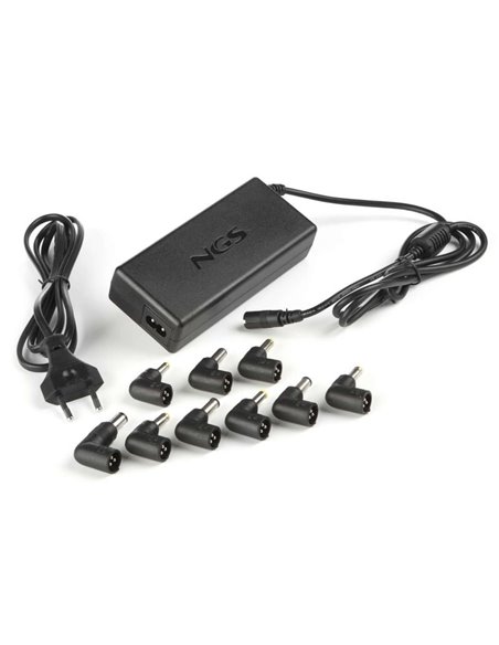 Cargador de portátil ngs w-90w/ 90w/ automático/ 9 conectores/ voltaje 15-20v