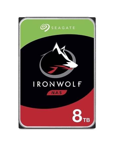 Disco duro seagate ironwolf nas st8000vn004 8tb/ 3.5'/ sata iii/ 256mb