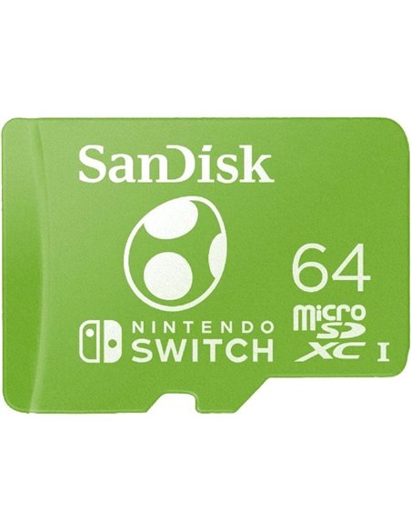 Tarjeta de memoria sandisk nintendo switch 64gb microsd xc uhs-i/ clase 10/ 100mbs