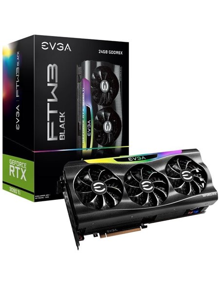 Tarjeta gráfica evga geforce rtx 3090 ti ftw3 black gaming/ 24gb gddr6x