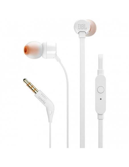 Auriculares intrauditivos jbl tune 160/ con micrófono/ jack 3.5/ blancos