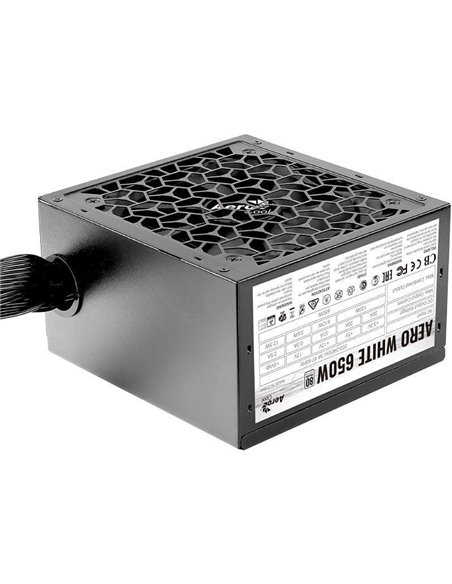 Fuente de alimentación aerocool aero white/ 650w/ ventilador 12cm/ 80 plus
