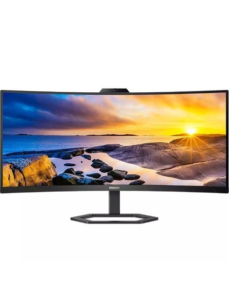 Monitor profesional ultrapanorámico curvo philips 34e1c5600he 34'/ wqhd/ webcam/ multimedia/ regulable en altura/ negro