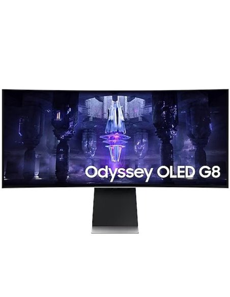 Smart monitor gaming ultraparonámico curvo samsung odysseyg8 s34bg850su 34'/ uwqhd/ 0.1ms/ 175hz/ oled/ multimedia/ regulable