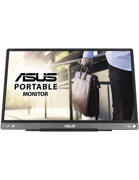Monitor portátil asus zenscreen mb16ace 15.6'/ full hd/ plata y negro