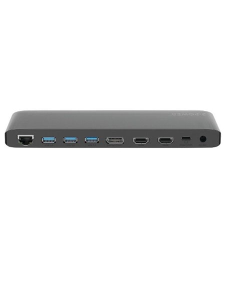 Docking USB Tipo-C 2-Power DOC0117A/ 4xUSB/ 1xUSB Tipo-C PD/ 2xHDMI/ 1xDisplayPort/ 1xJack/ 1xRJ45/ 1xLector Tarjetas SD/ Gris