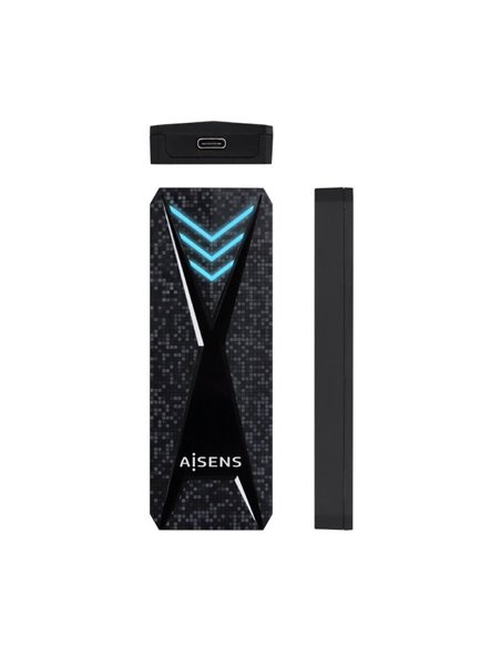 Caja Externa para Disco SSD M.2 NVMe Aisens ASM2-RGB013B/ USB 3.2 Gen2/ Sin Tornillos