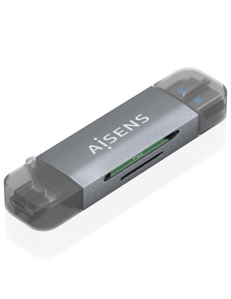 Lector de Tarjetas Externo Aisens ASCR-2AC08-GR/ USB 3.1