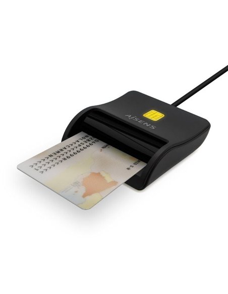 Lector de DNI USB Tipo-C Aisens ASCR-SN03C-BK/ Negro