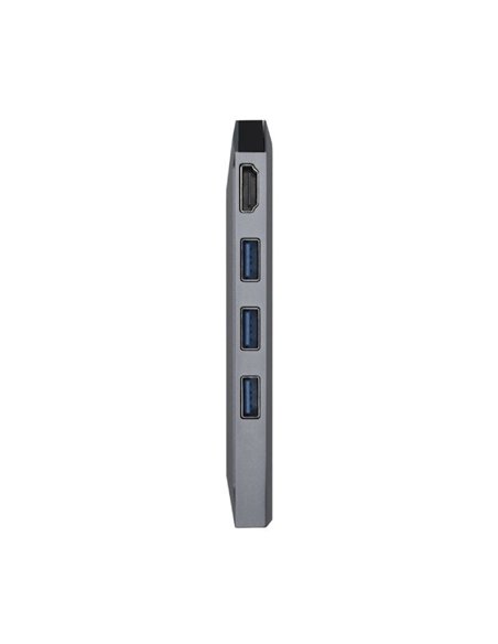 Docking USB Tipo-C Aisens ASUC-8P004-GR/ 1xHDMI/ 3xUSB/ 1xRJ45/ 1xLector Tarjetas / 1xUSB Tipo-C PD/ Gris