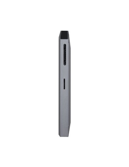 Docking USB Tipo-C Aisens ASUC-8P004-GR/ 1xHDMI/ 3xUSB/ 1xRJ45/ 1xLector Tarjetas / 1xUSB Tipo-C PD/ Gris