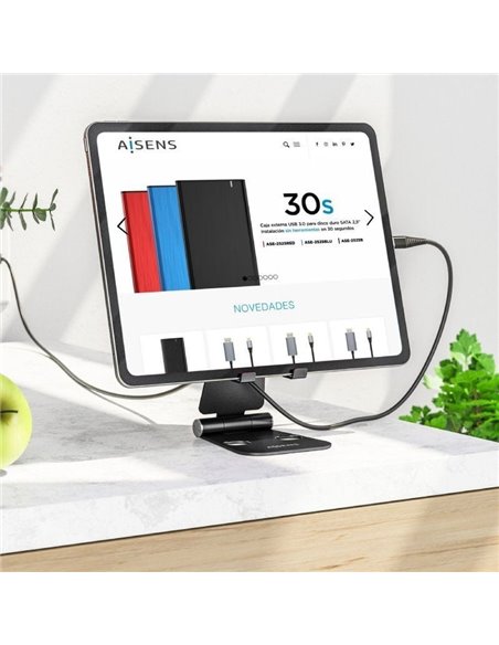Soporte para Smartphone/Tablet Aisens MS2PXL-096/ Negro