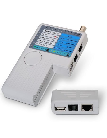 Tester Aisens A142-0313 para RJ11-RJ12-RJ45/ USB/ Coaxial