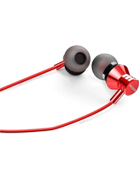 Auriculares Intrauditivos Aiwa ESTM-50USB-C/RD/ con Micrófono/ USB Tipo-C/ Rojos