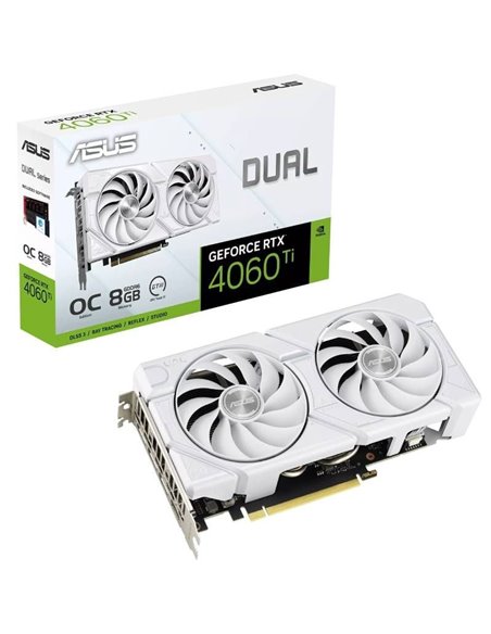 Tarjeta Gráfica Asus Dual GeForce RTX 4060 Ti EVO OC White Edition/ 8GB GDDR6