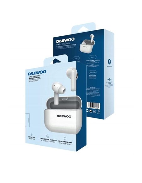Auriculares Bluetooth Daewoo DW2005 con estuche de carga/ Autonomía 6h/ Blancos