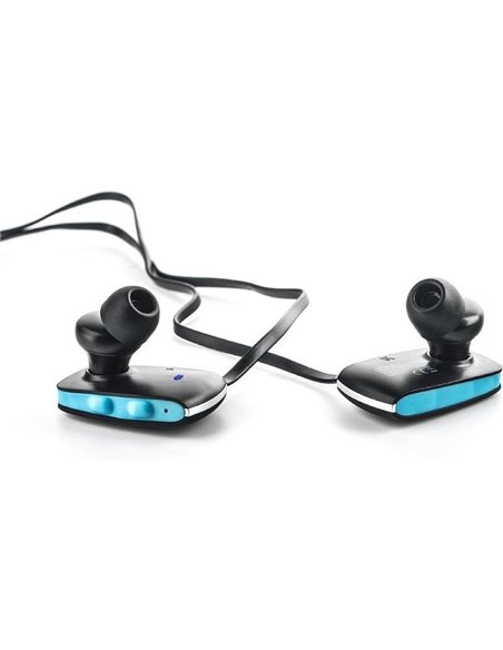 Auriculares Inalámbricos Deportivos Elbe ABT-038-DEP/ con Micrófono/ Bluetooth/ Azules y Negros