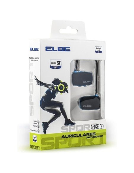 Auriculares Inalámbricos Deportivos Elbe ABT-038-DEP/ con Micrófono/ Bluetooth/ Azules y Negros