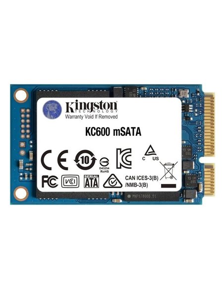 Disco SSD Kingston KC600 256GB/ mSATA/ Full Capacity