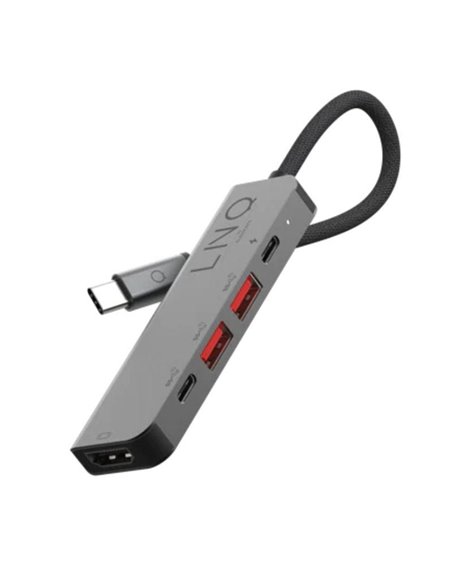 Docking USB Tipo-C Linq LQ48014/ 1xUSB Tipo-C/ 2xUSB/ 1xHDMI 4K/ 1xUSB Tipo-C PD/ Gris