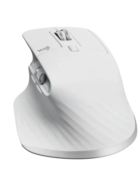 Ratón Ergonómico Inalámbrico por Bluetooth Logitech MX Master 3S/ Batería recargable/ Hasta 8000 DPI/ Gris Pálido