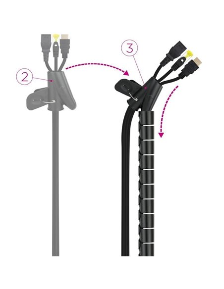 Organizador de Cables en Espiral Nanocable 10.36.0003-BK/ 3m