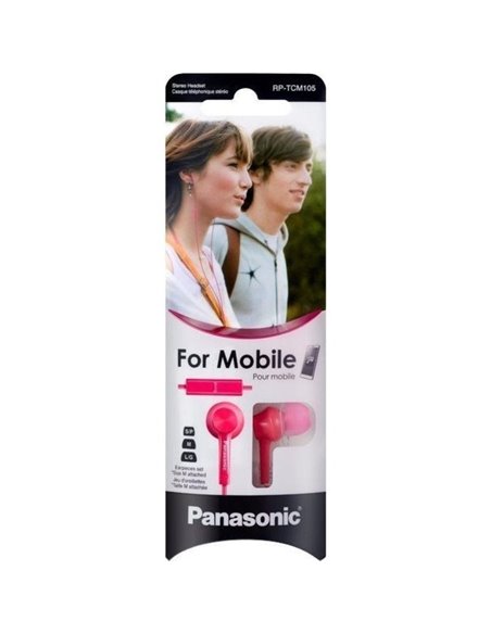 Auriculares Intrauditivos Panasonic RP-TCM105/ con Micrófono/ Jack 3.5/ Rosas